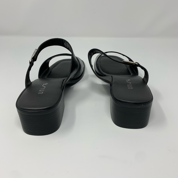 Unisa Black Chunky Heel Slip On Sandals - Picture 5 of 8